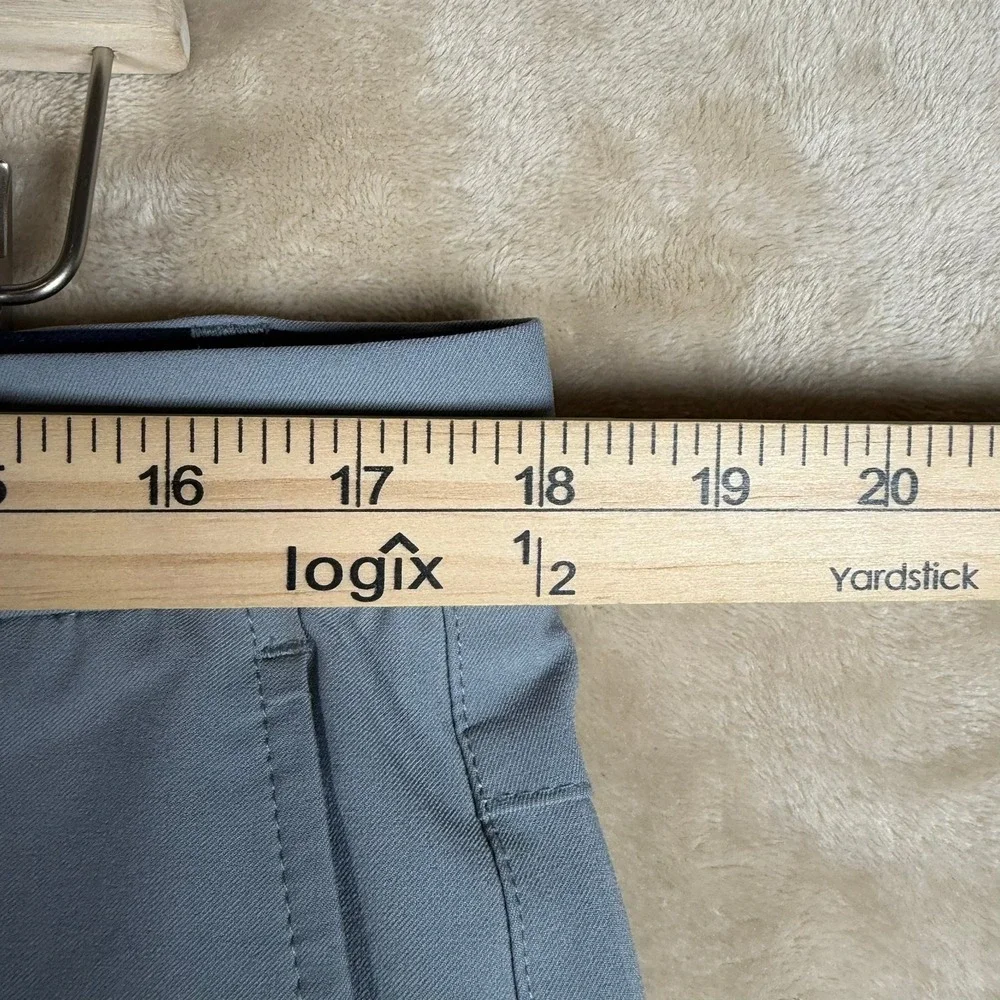 FootJoy Mens 35x32 Performance Golf Pants Grey Stretch Flat Front FJ Logo Casual